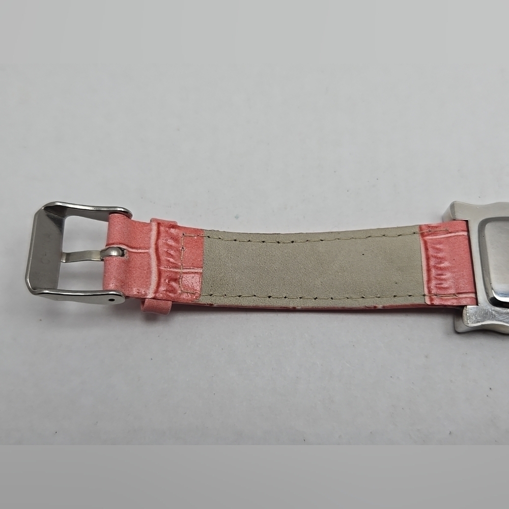 Womens Marcel Drucker Silver Tone Pink Enamel Blue Butterflies Watch New Battery - Picture 9 of 11